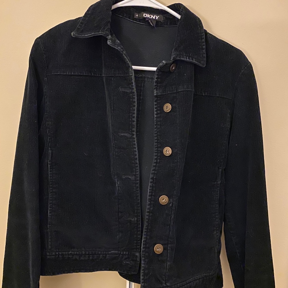 Y2K BLACK CORDUROY JACKET